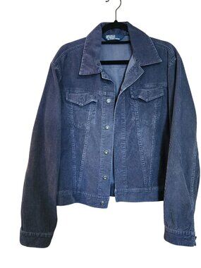Vintage Blue Corduroy Trucker Jacket Mens Size Large